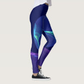 Luminous Blue Lila Dream Abstraktes Fraktal Kunst, Leggings (Rechts)