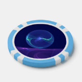 Luminous Blue Lila Dream Abstraktes Fraktal Kunst, Pokerchips (Einzeln)