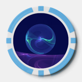 Luminous Blue Lila Dream Abstraktes Fraktal Kunst, Pokerchips