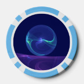 Luminous Blue Lila Dream Abstraktes Fraktal Kunst, Pokerchips (Rückseite)