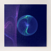 Luminous Blue Lila Dream Abstraktes Fraktal Kunst, Puzzle (Horizontal)