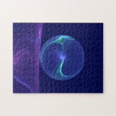 Luminous Blue Lila Dream Abstraktes Fraktal Kunst, Puzzle (Horizontal)