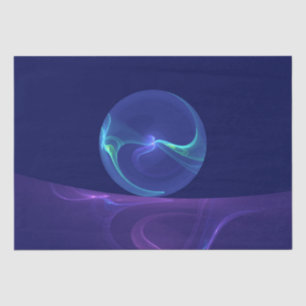 Luminous Blue Lila Dream Abstraktes Fraktal Kunst, Seidenpapier