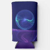 Luminous Blue Lila Dream Abstraktes Fraktal Kunst, Selters Dosenkühler (Vorderseite)