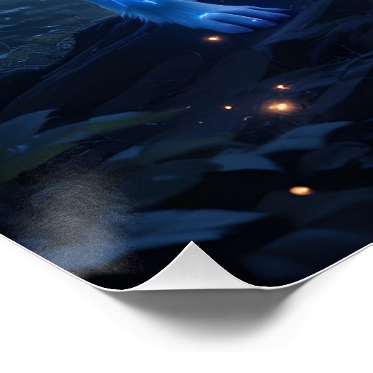 Luminous Celestial Wolf Poster (Ecke)