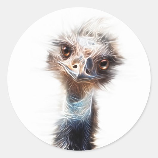 Luminous Chicken Emu Art Stickers (Vorderseite)
