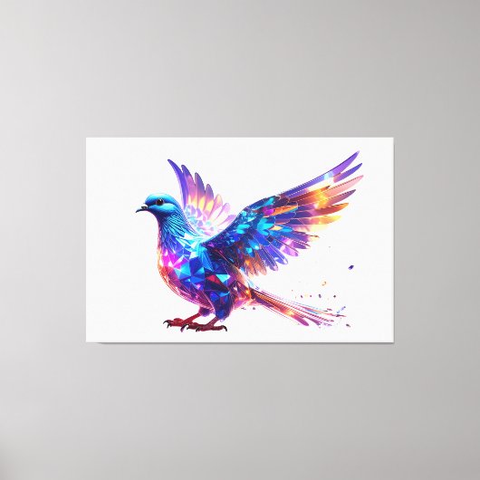 Luminous Crystal Dove Art Print Leinwanddruck (Vorderseite)