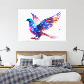 Luminous Crystal Dove Art Print Leinwanddruck (Insitu (Schlafzimmer))