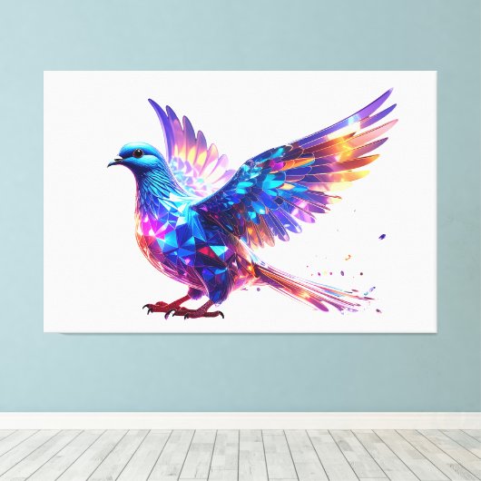 Luminous Crystal Dove Art Print Leinwanddruck (Insitu (Holzboden))