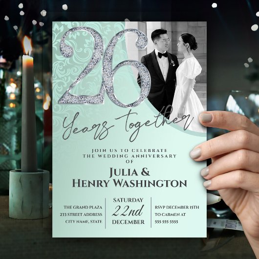 Luminous Diamond 26th Wedding Anniversary  Einladung