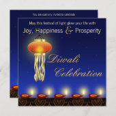 Luminous Diwali Lamp - Festival - Einladung (Vorne/Hinten)