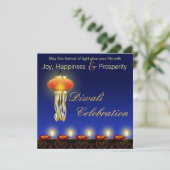 Luminous Diwali Lamp - Festival - Einladung (Stehend Vorderseite)