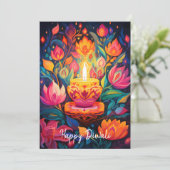 Luminous Diwali Splendor-Karte Einladung (Stehend Vorderseite)