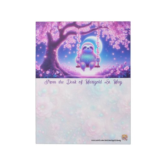 Luminous Dreamy Sloth Notizblock (Rotiert)
