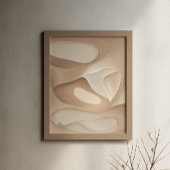 "Luminous Elegance" | Neutrale Tones Fluid Art Poster