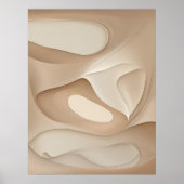 "Luminous Elegance" | Neutrale Tones Fluid Art Poster (Vorne)