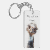 Luminous Emu art Chicken Schlüsselanhänger (Vorderseite links)