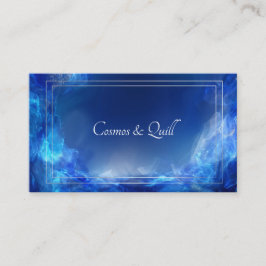 Luminous Ethereal Abstrakt Blue & Silver Visitenkarte