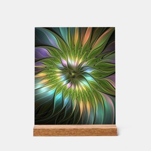 Luminous Fantasy Blume Fraktal Art Acrylschild (Vorderseite)