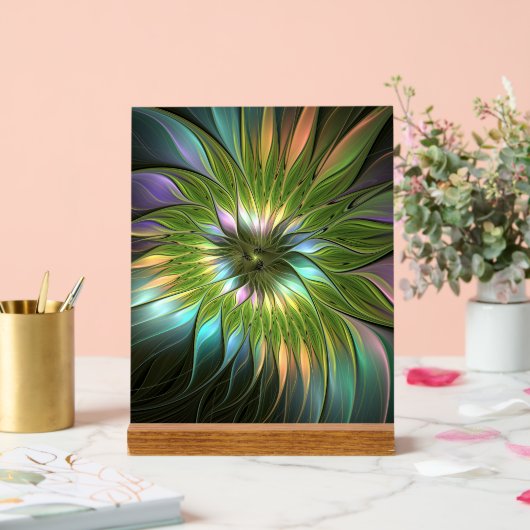 Luminous Fantasy Blume Fraktal Art Acrylschild (Hochzeit)