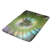 Luminous Fantasy Blume Fraktal Art Badematte (Schrägansicht)
