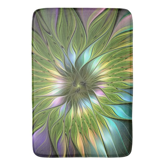 Luminous Fantasy Blume Fraktal Art Badematte (Vorderseite Vertikal)
