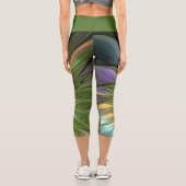 Luminous Fantasy Blume Fraktal Art Capri Leggings (Rückseite)
