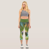 Luminous Fantasy Blume Fraktal Art Capri Leggings (Vorderseite)