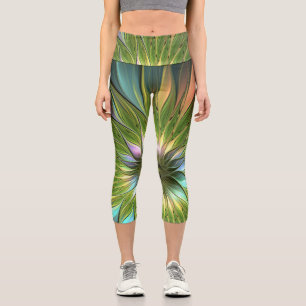 Luminous Fantasy Blume Fraktal Art Capri Leggings