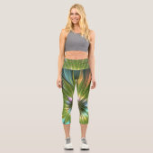 Luminous Fantasy Blume Fraktal Art Capri Leggings (Vorderseite)