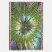Luminous Fantasy Blume Fraktal Art Decke (Vorderseite Vertikal)