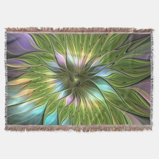 Luminous Fantasy Blume Fraktal Art Decke (Vorderseite)