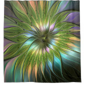 Luminous Fantasy Blume Fraktal Art Duschvorhang (Vorderseite)