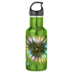 Luminous Fantasy Blume Fraktal Art Edelstahlflasche