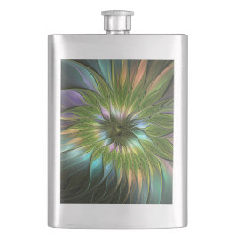 Luminous Fantasy Blume Fraktal Art Flachmann