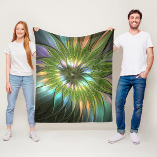 Luminous Fantasy Blume Fraktal Art Fleecedecke