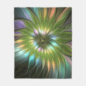 Luminous Fantasy Blume Fraktal Art Fleecedecke (Vorderseite)
