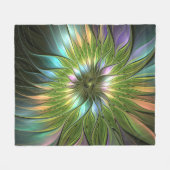 Luminous Fantasy Blume Fraktal Art Fleecedecke (Vorderseite (Horizontal))