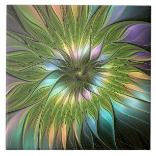 Luminous Fantasy Blume Fraktal Art Fliese