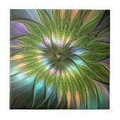 Luminous Fantasy Blume Fraktal Art Fliese (Vorderseite)