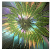 Luminous Fantasy Blume Fraktal Art Fliese (Vorderseite)