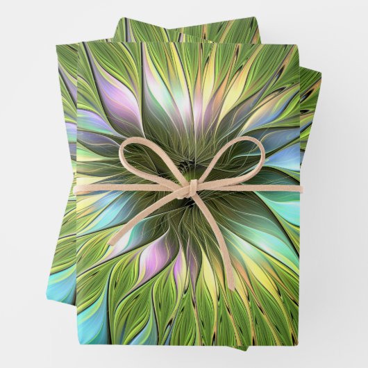Luminous Fantasy Blume Fraktal Art Geschenkpapier Set (Beispiel)