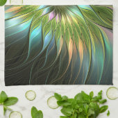 Luminous Fantasy Blume Fraktal Art Geschirrtuch (Gefaltet)