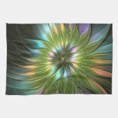 Luminous Fantasy Blume Fraktal Art Geschirrtuch (Horizontal)