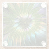 Luminous Fantasy Blume Fraktal Art Glasuntersetzer (Rückseite)