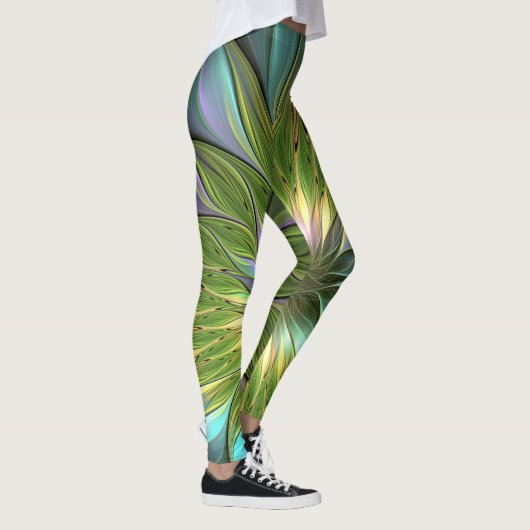 Luminous Fantasy Blume Fraktal Art Leggings (Rechts)