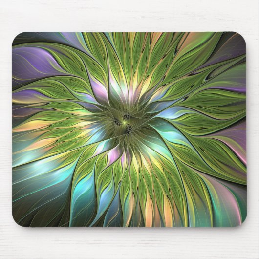 Luminous Fantasy Blume Fraktal Art Mousepad (Vorne)