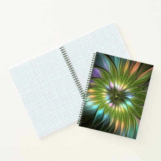 Luminous Fantasy Blume Fraktal Art Notizblock (Innenseite)