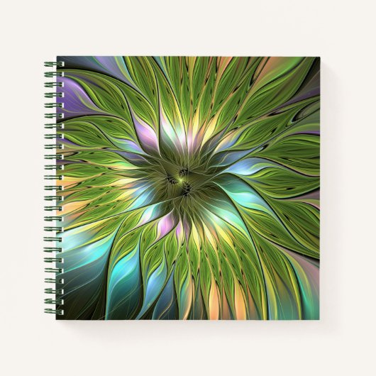 Luminous Fantasy Blume Fraktal Art Notizblock (Vorderseite)
