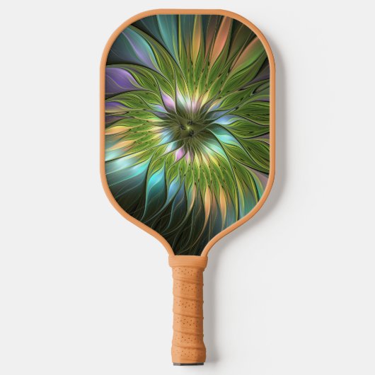 Luminous Fantasy Blume Fraktal Art Pickleball Schläger (Vorderseite)
